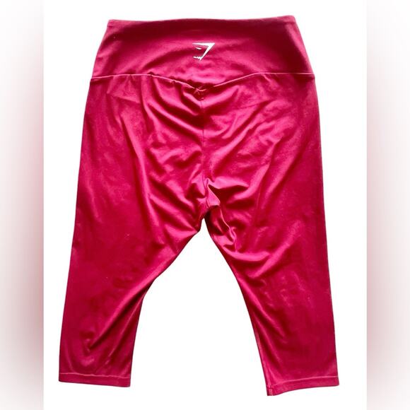 GymShark Training Cropped Leggings Burgundy Size Medium - Picture 2 of 7